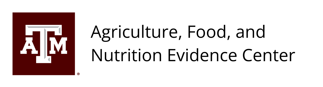 Texas A&M Agriculture, Food, and Nutrition Evidence Center logo color transparent